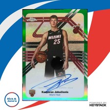 2025-26 Topps Chrome Kasparas Jakucionis Next Stop Signature Green /99 RC Auto