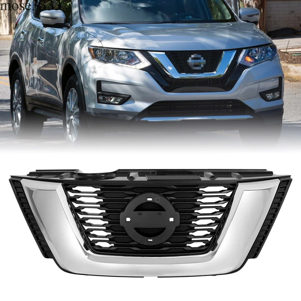 For Nissan Rogue 2017 2018 2020 #NI1200281 Chrome Front Bumper Upper Grille Foto 2 de 4
