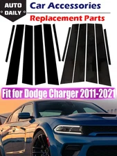 For 2011-2021 Dodge Charger Black Pillar Set Posts Window Door Trim Cover 6X