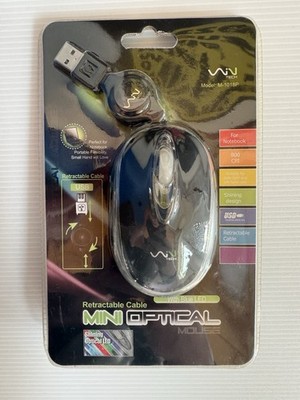 Wintech Mini Optical Maus M-1018P 120*60*25mm Einziehbares USB Anschlusskabel