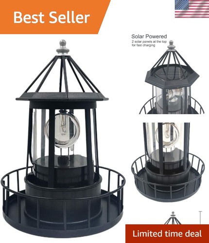 Elegant LED Solar Lighthouse with 360-Degree Rotation - Waterproof ...