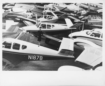 Four vintage Beechcraft black & white glossy photos