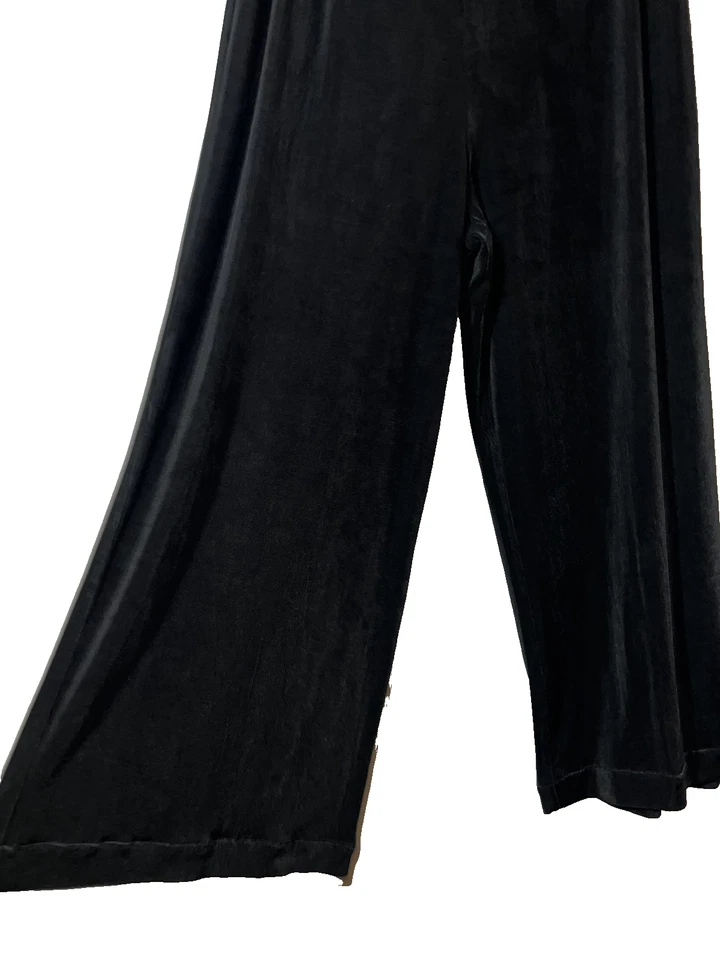 Pantalones CITIKNITS para mujer talla M negros lisos cintura elástica ajustados pierna ancha pull-ons Foto 4 de 4