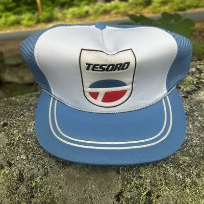 Vintage Tesoro Petroleum Oil Gasoline SnapBack Trucker Hat Cap Adjustable NOS