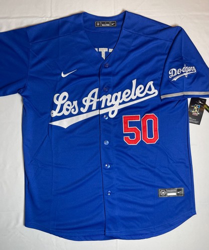 Los Angeles Dodgers Mookie Betts #50 Blue Alternate Stadium Jersey Stitched