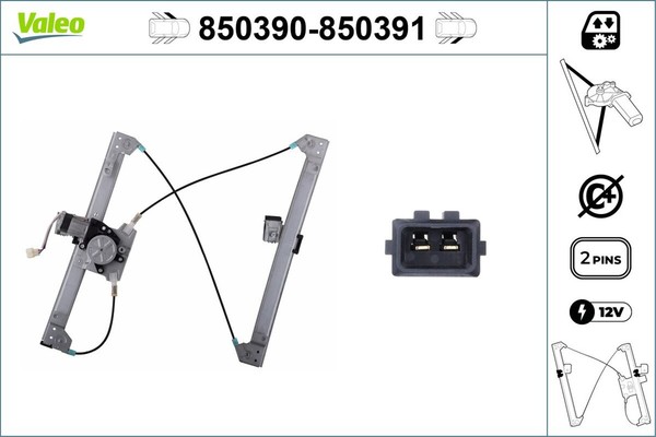 Fensterheber Valeo 850390 FüR Seat Ibiza Polo 6V2 Classic VW 6K1 3 Variant 6V5 2-image