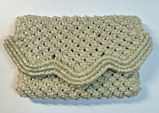 Vintage Woven Scallop Clutch Bag glitter covered.