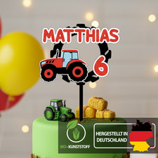 Cake Topper Trattore Personalizzato con Nome ed Età - Fattoria Compleanno