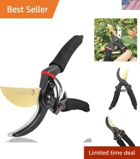 Bypass Pruning Shears - 8" Titanium Garden Clippers with Sap Groove