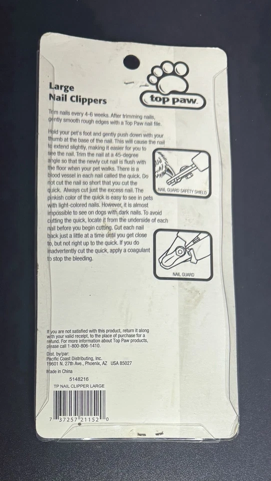 Cortador de Unhas Top Paw Dog Grande Raça Grande Cães Novo Estoque Antigo - Imagem 2 de 2