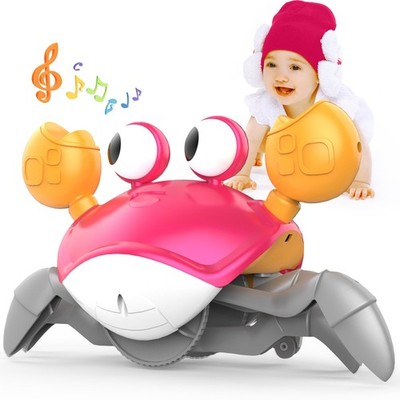 Crawling Crab Baby Toy - Tummy Time Music Learning Toy for Infants 0-36 Months