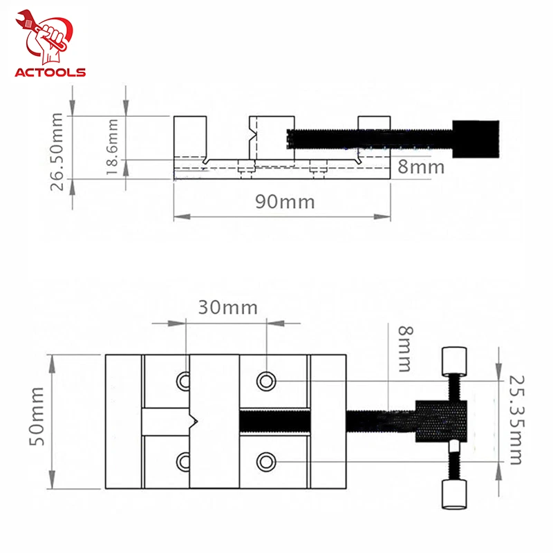 Steel Grinding Vice 2" Inches Vise 50 mm For Mini Vertical Milling Slide - Image 4 of 4