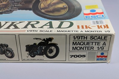 Zf055 ESCI Maquette 1/9 Rare Moto 7005 Kettenkrad NSU WWII Hk-101