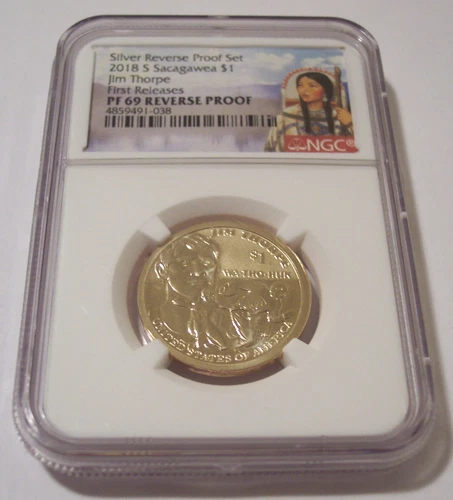 NGC 2018 S Native American Jim Thorpe Dollar Reverse Proof PF69 FR Sacagawea (B)