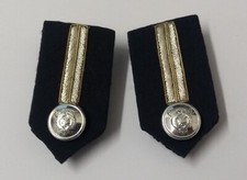 Oman Gorgets Collar Tabs With Silver Detail Chrome Officers Insignia Buttons
