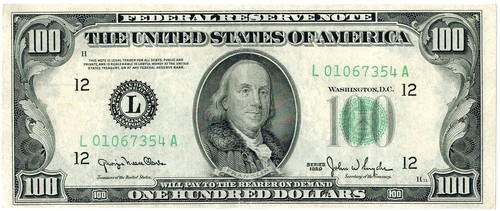 1950 $100 San Francisco Federal Reserve Note ☆☆ Circulated Very Fine ☆☆ 354A - 第 1/2 張圖片