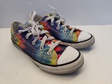Converse All Star Chuck Taylor Sneakers Shoes Tie Dye Rainbow Youth Size 3