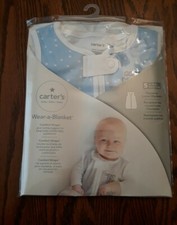 Carter  s Wear A Blanket Size Small To 18 Lbs Blue With White Stars