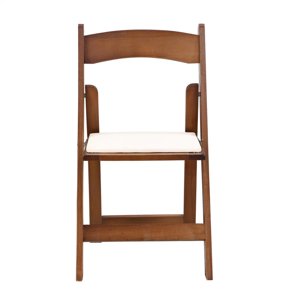 4 Piezas Sillas Plegables con Cojín Acolchado, Silla Portátil con Marco de Madera Maciza Foto 4 de 4