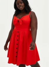Torrid Summer Sundress Dress Poplin Red Skater NWT New 6X