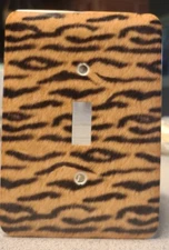 Mulberry Metal Light Switch Plate Cover Tiger Stripe Dsgn W/Matching Screws NEW 