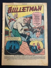Bulletman 2 Coverless, Incomplete (missing 4 wraps) -- Great Golden Age Art 1941