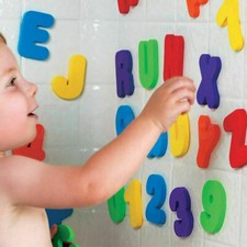 36Pcs Baby Bath Play Toys Letters Numbers Floating Foam Kids Children Bathroom