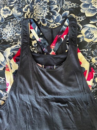 Lululemon Stash It Tank Top Size 8 Inky Floral Ghost Inkwell Bumble Berry - Picture 2 of 9