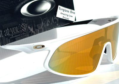 NEW Oakley RSLV Matte White PRIZM 24K Gold Mirror Lens Sunglass