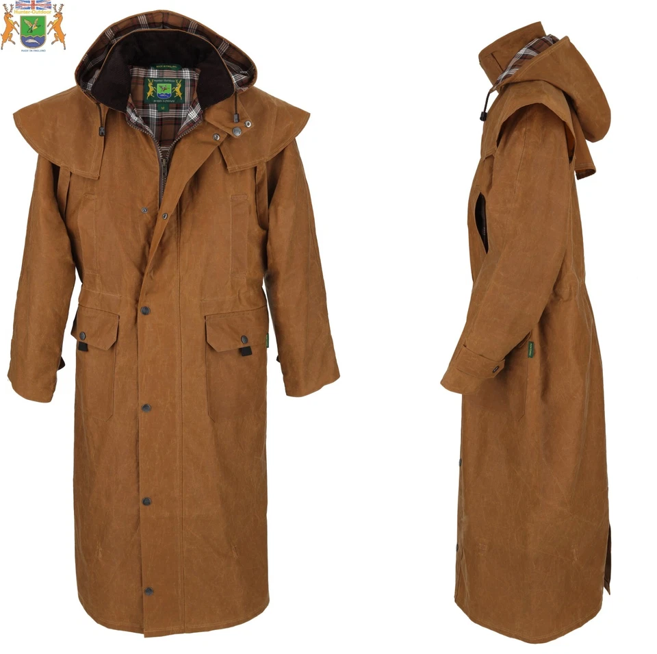 Capa/plumero de algodón de cera larga Edinburgh unisex - totalmente forrado por Hunter Outdoor TAN Foto 2 de 4