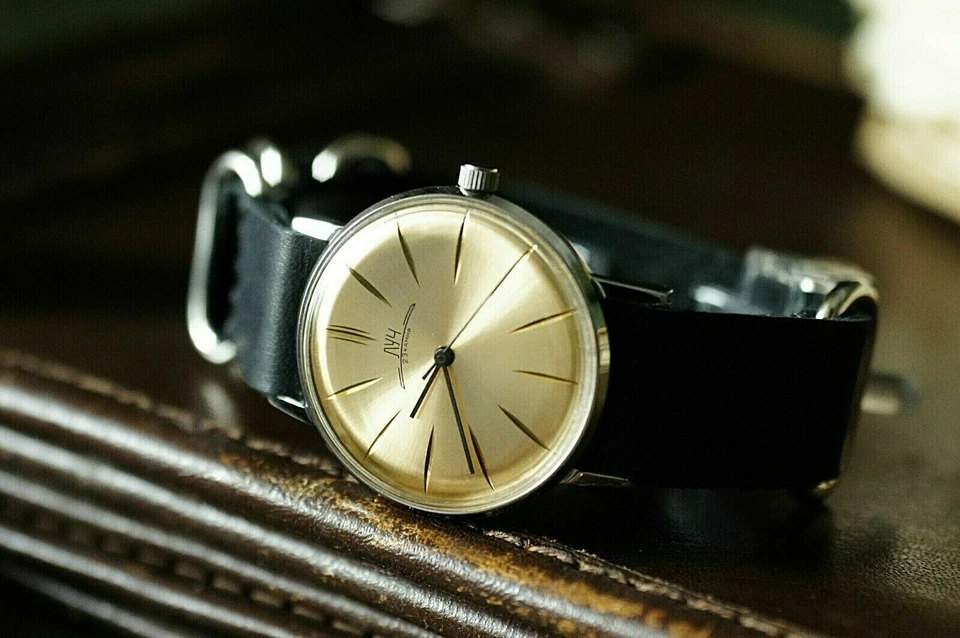 Наручные часы LUCH ультра тонкий механический кожаный ремешок роскошь (POLJOT De Luxe) - Изображение 2 из 4