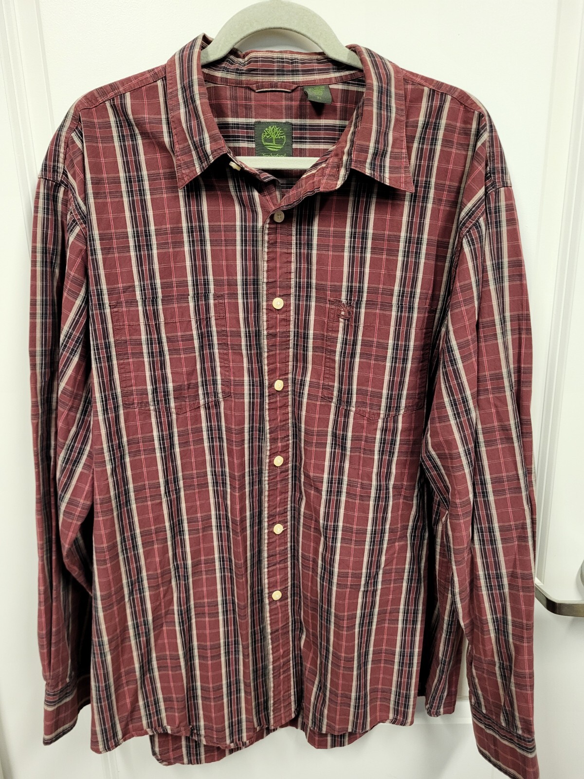 Timberland Button Down Shirt Mens Long Sleeve Regular Fit XL Plaid-image