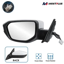 Driver Side Heated Power Glass Mirror For 2016-2019 Honda Civic Manual Fold