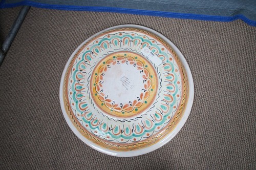 24" Polychrome Ceramic Painted Mexican Majolica Art Pottery Wall Plate Charger - Picture 11 of 12