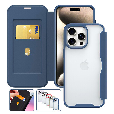 RFID Block Wallet Magnetic Clear Cover For iPhone 17 Pro Max 17Air 16E 15  14 13