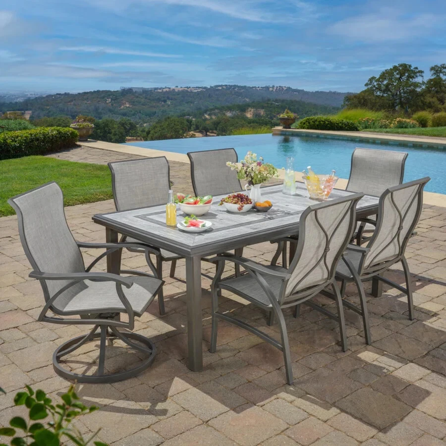 7 Piece Outdoor Sling Dining Set eBay