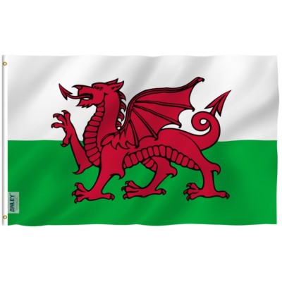 Anley Fly Breeze 3x5 Foot Wales Flag - Welsh National Flags Polyester