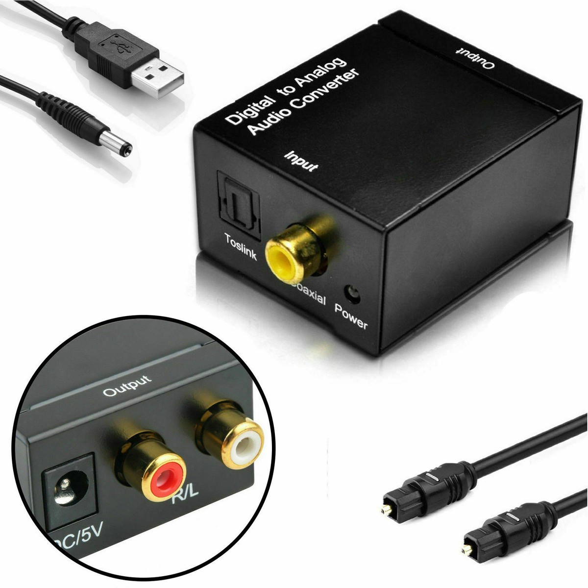 Spdif Adaptador Salida Audio Optica A Rca Digital DAC Optical