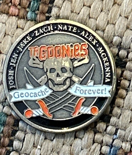 The Goonies Geoache Forever Coin One Eyed Willie’s Treasure RARE Always Be A..