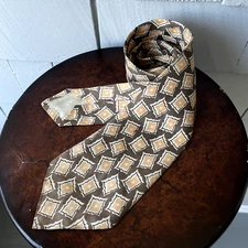 30s Vintage Cohama California Swagger Gray & Pink Graphic Mens Necktie 48 x 3.75