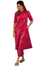 GoSriKi Women's Rayon Viscose Straight Printed Kurta with Pant