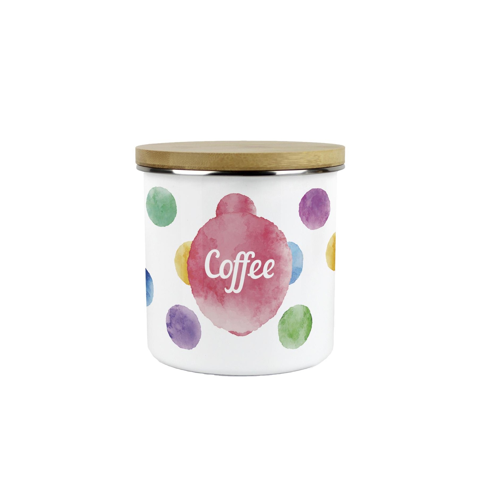 Multicolour Polka Dots Coffee Canister - Kitchen Storage Jar Housewarming Gift