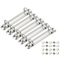 5 Set 0.8" B7 2 Hole O Ring Binder Mechanisms, 20mm Silver Tone