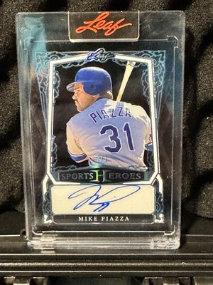 2025 Leaf Metal Sports Heroes Mike Piazza #BA-MP1 Acetate Platinum /7 Auto Mets