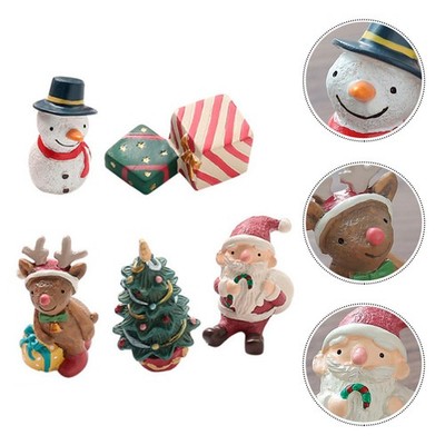 5pcs cartoon Mini Weihnachtsfamilie Tierharz Dekorationen Desktop -Ornamente