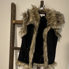 Tasha Polizzi Collection Black Faux Fur Trim ...