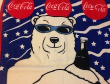 Vintage 1997 Coca Cola Polar Bear Blanket