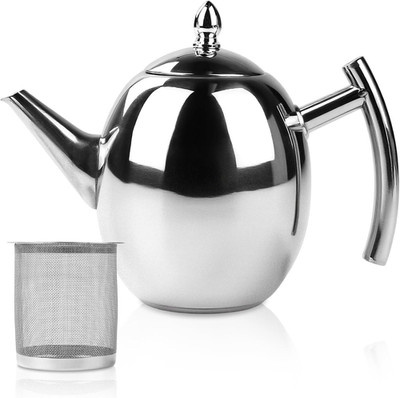 Tea Kettle, 1L Large Stainless Steel Teapot Coffee Pot with Removable Filter for