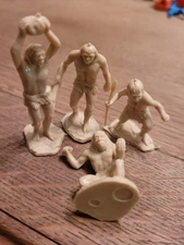 Vintage Cavemen Figures – Set of 4– MPC Style – 1960s/70s Prehistoric Toy Lot