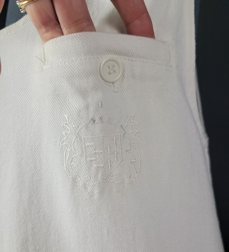 Vintage Mizz Lizz White Denim Drop Waist Jumper w Embroidery Size Large - Picture 8 of 22